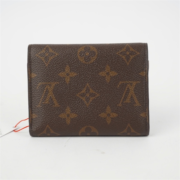 Ví LV hoa nâu gập 3 nút vàng (BQ) KG+