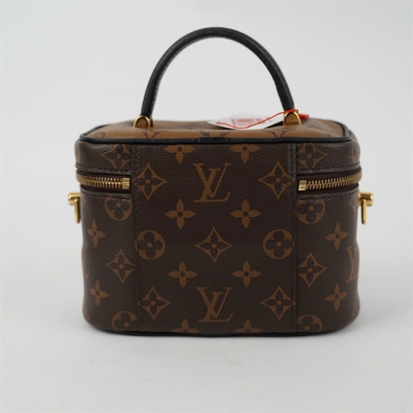 Túi LV Vanity hoa nâu kèm lót form có ổ khóa sz18 (BQ) KG+