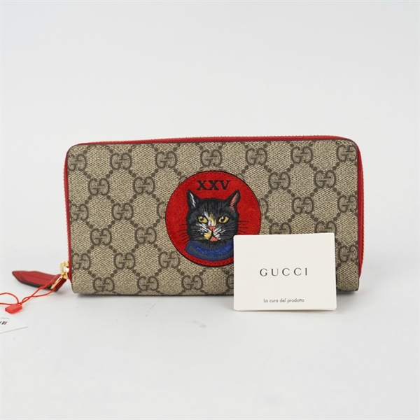 Ví GG xám hình mèo khóa zip (BQ) KG+