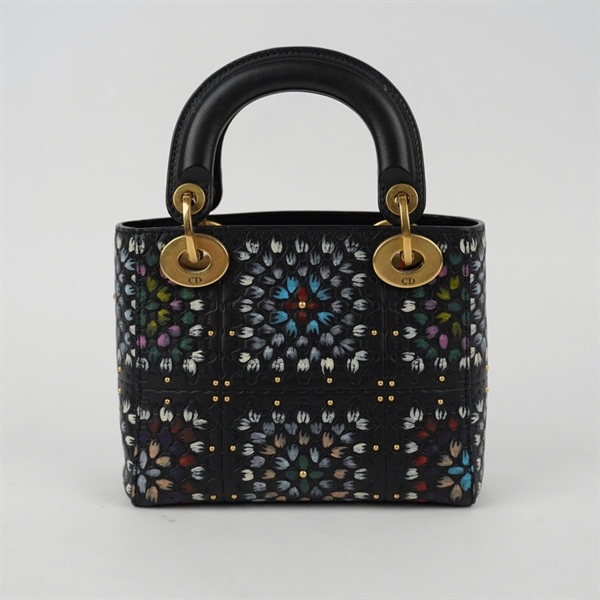 Túi Dior Lady đen họa tiết (35-MA-0178) szmini (BQ) KG+