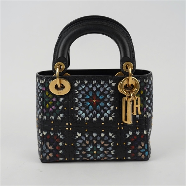 Túi Dior Lady đen họa tiết (35-MA-0178) szmini (BQ) KG+
