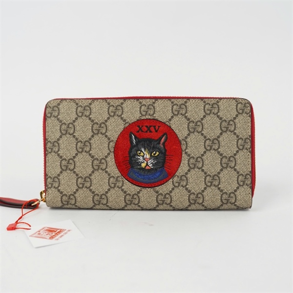 Ví GG xám hình mèo khóa zip (BQ) KG+