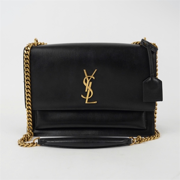 Túi YSL đen logo vàng sz26 (BQ) KG+