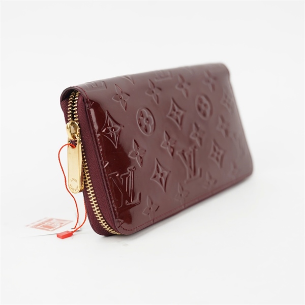 Ví LV hoa đỏ ánh tím khóa zip (BQ) KG+