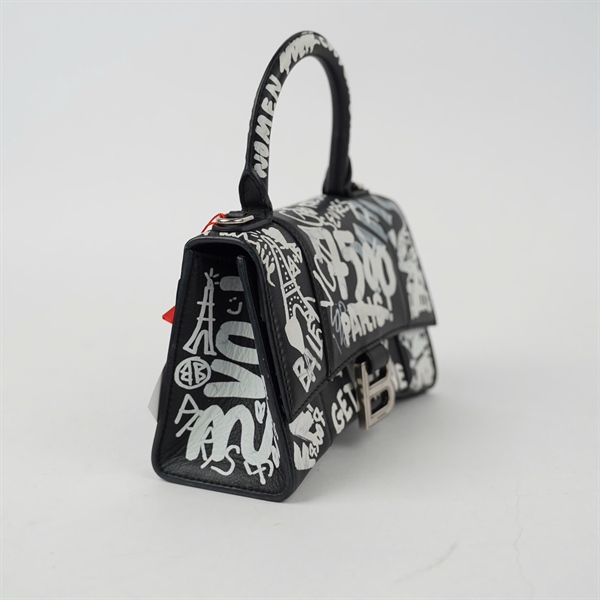 Túi Balenciaga đen in chữ trắng sz18 (BQ) KG+