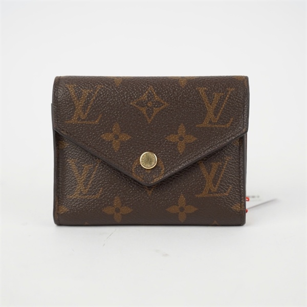 Ví LV hoa nâu gập 3 nút vàng (BQ) KG+