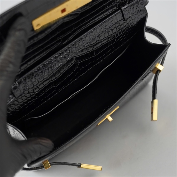 Túi YSL đen da trăn sz24 (BQ) KG+