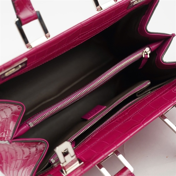 Túi GG Zumi hồng da cá sấu (569712-001998) sz27 (BQ) KG+