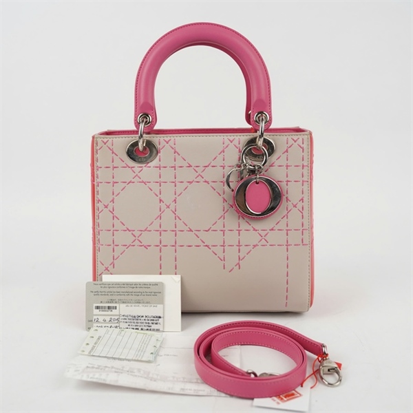 Túi Dior Lady hồng (02-MA-1124) szM (BQ) KG+