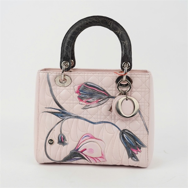 Túi Dior Lady hồng họa tiết hoa (18-MA-0194) szM (BQ) KG+