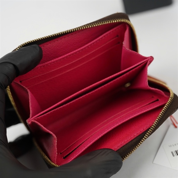 Ví LV hoa nâu in hình khóa zip (BQ) KG+