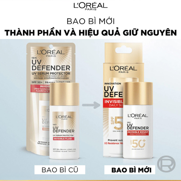 V8 - Kem chống nắng Loreal UV defender INVISIBLE RESIST 50ml