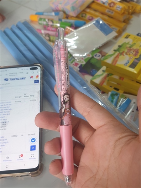 Bút gel tl-gel033/ds hồng màu xanh