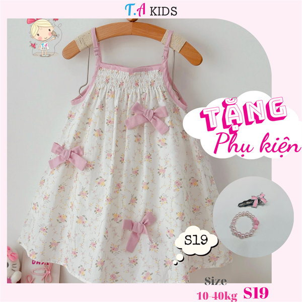 S19 (10-40kg) Váy smock 2 dây hoa nhí