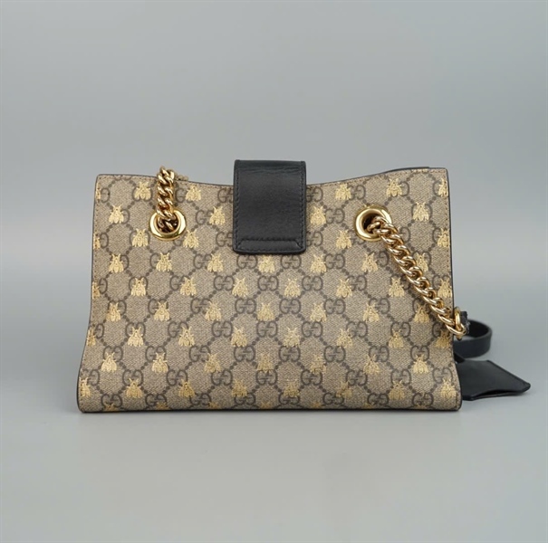 Túi GG Padlock xám hình ong kèm chìa (498156-001998) sz26 KG+