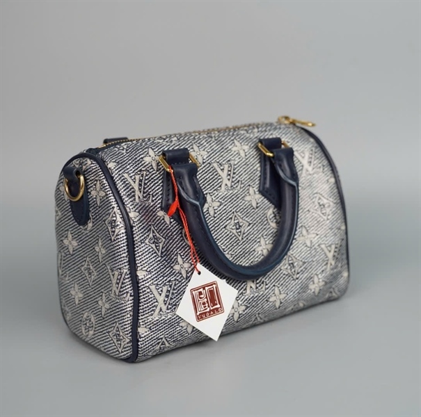 Túi LV Speedy xanh hoa trắng sz20 +