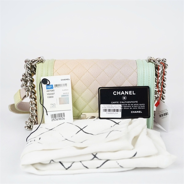 Túi Chanel Boy xanh hồng ombre (25369836) sz20 (LTB) KG+