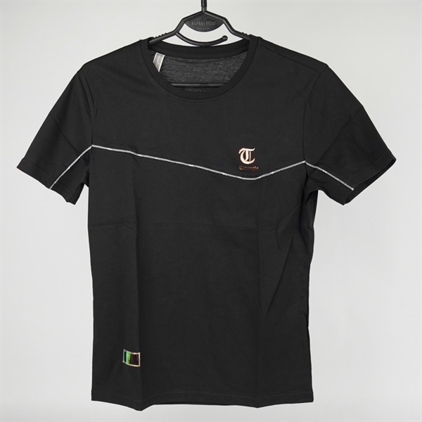 Áo thun đen kẻ 1 sọc ngang L KG+