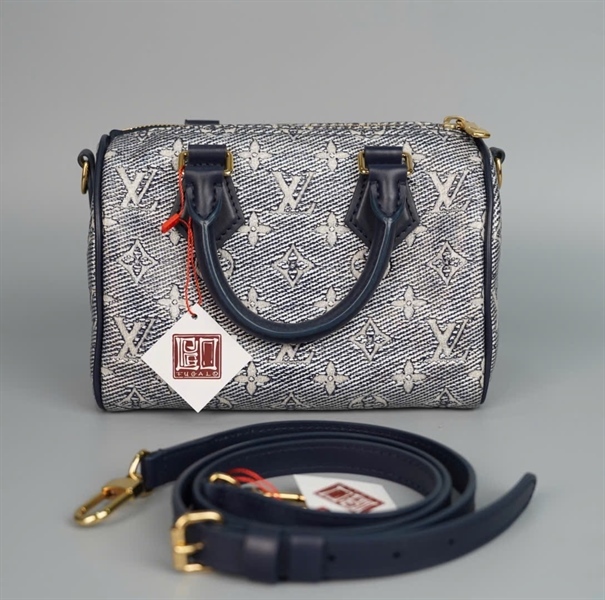 Túi LV Speedy xanh hoa trắng sz20 +