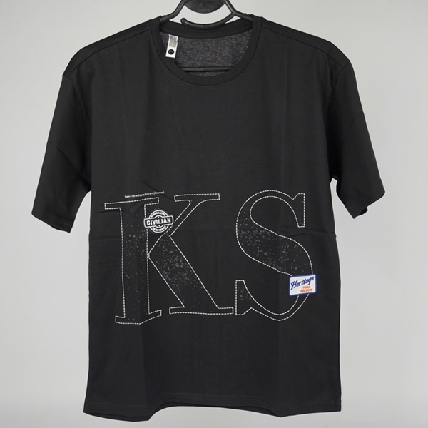 Áo thun đen in chữ KS 3XL KG+