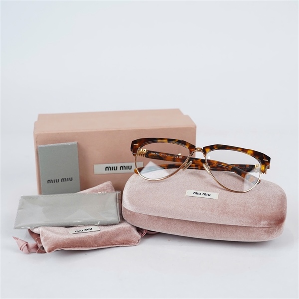 Kính Miu Miu mắt mèo màu đồi mồi SMU09Z (57-16-140) KG+