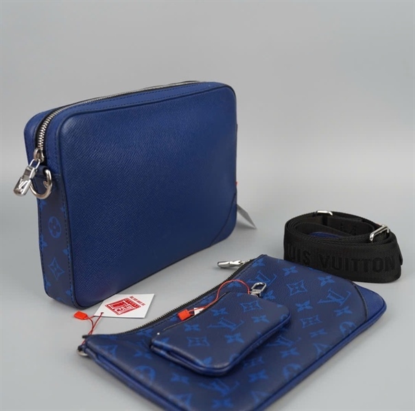 Túi LV Trio hoa xanh đen (sét 3) sz25 KG+