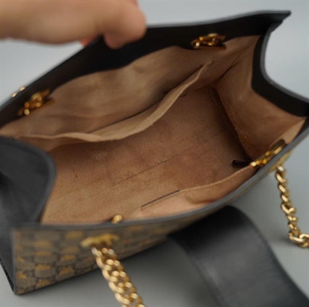 Túi GG Padlock xám hình ong kèm chìa (498156-001998) sz26 KG+