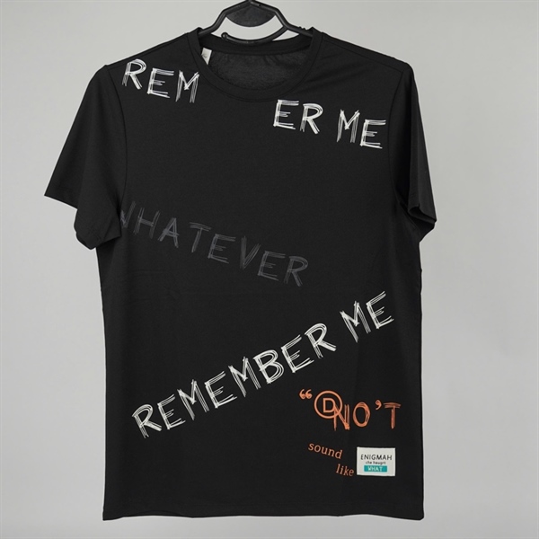 Áo thun đen in chữ Remember Me 2XL KG+