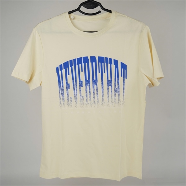 Áo thun vàng in chữ Neverthat L KG+