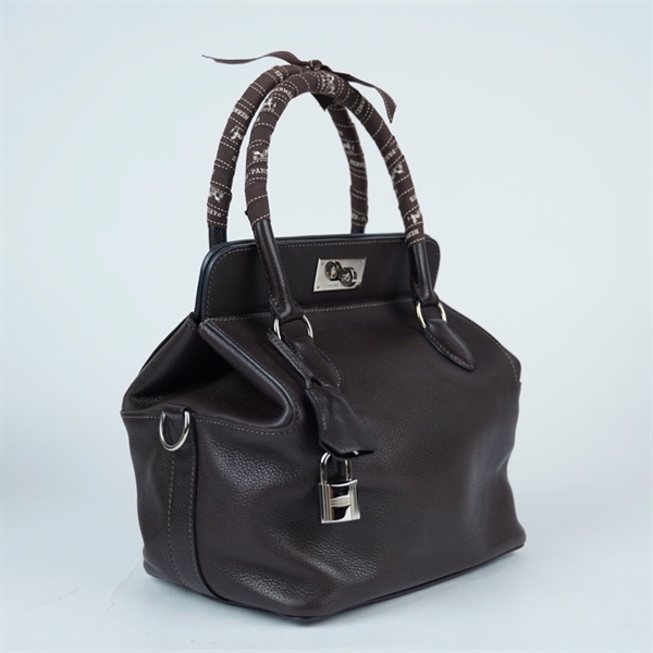 Túi Hermes Toolbox nâu đậm kèm ổ + 2 chìa sz20 (HN) KG+