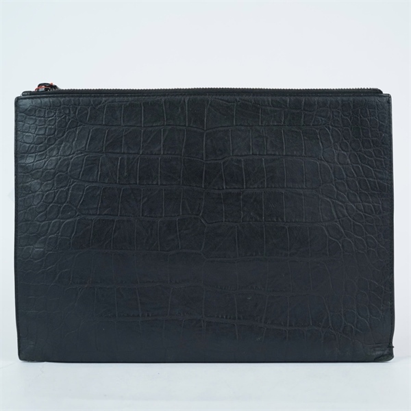 Túi YSL Clutch đen logo đen sz29 (BQ) KG+