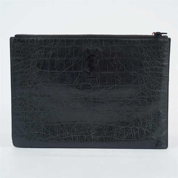 Túi YSL Clutch đen logo đen sz29 (BQ) KG+