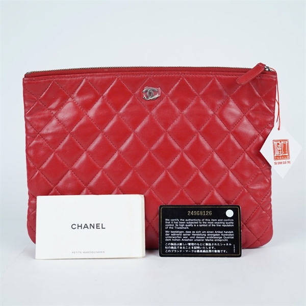 Túi Chanel Clutch đỏ (24968126) sz27 (BQ) KG+
