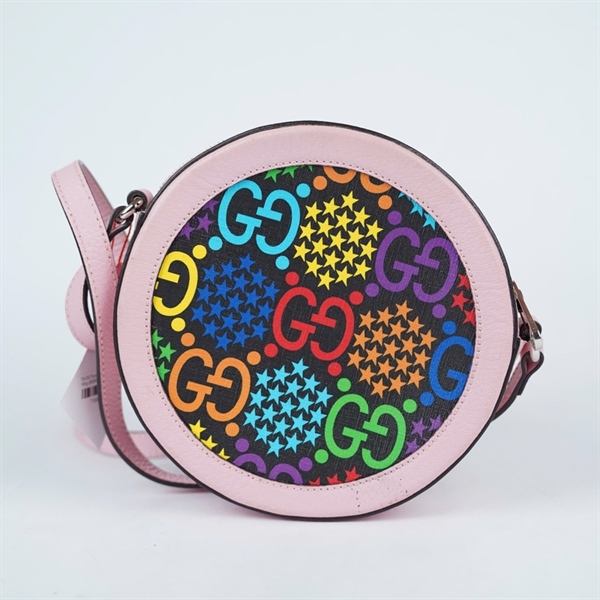 Túi GG Psychedelic tròn viền hồng (603938-203998) sz18 (BQ) KG+