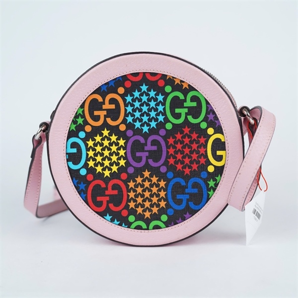 Túi GG Psychedelic tròn viền hồng (603938-203998) sz18 (BQ) KG+