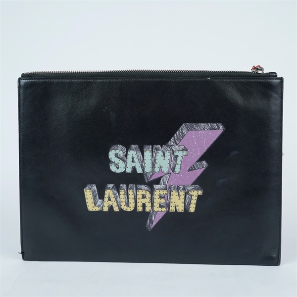 Túi YSL Clutch đen in chữ sz28 (BQ) KG+