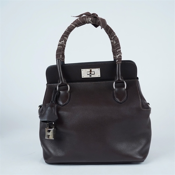 Túi Hermes Toolbox nâu đậm kèm ổ + 2 chìa sz20 (HN) KG+