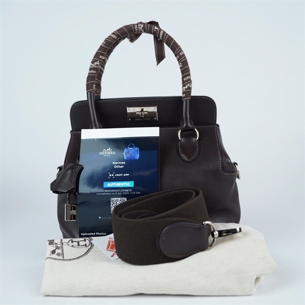 Túi Hermes Toolbox nâu đậm kèm ổ + 2 chìa sz20 (HN) KG+