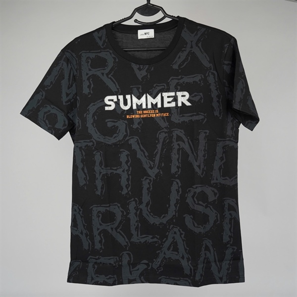 Áo thun đen in chữ Summer 3XL KG+