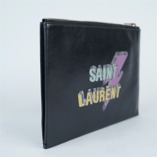 Túi YSL Clutch đen in chữ sz28 (BQ) KG+