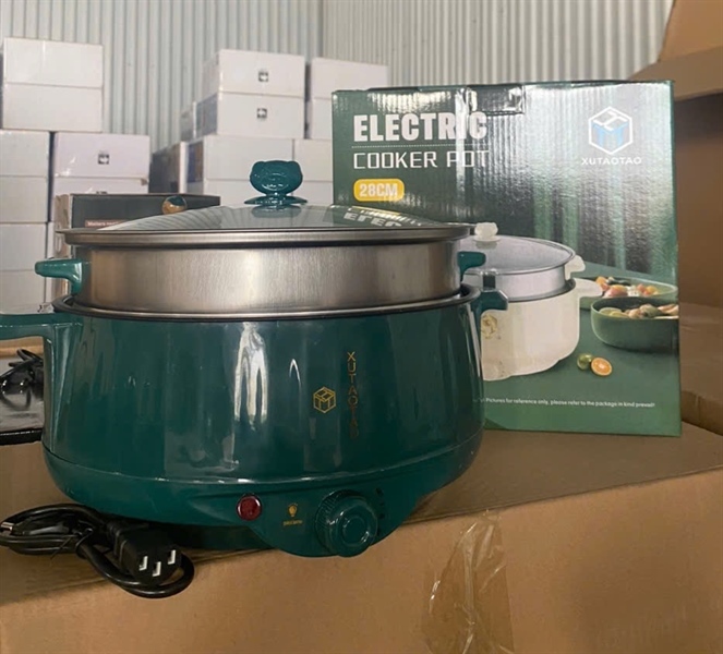 Nồi Lẩu Điện Kèm Xửng Hấp 28CM XUTAOTAO 3 Nấc Nhiệt ( Thùng 20 )