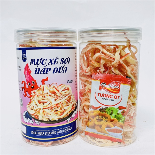 Mực xé sợi hấp dừa 250g