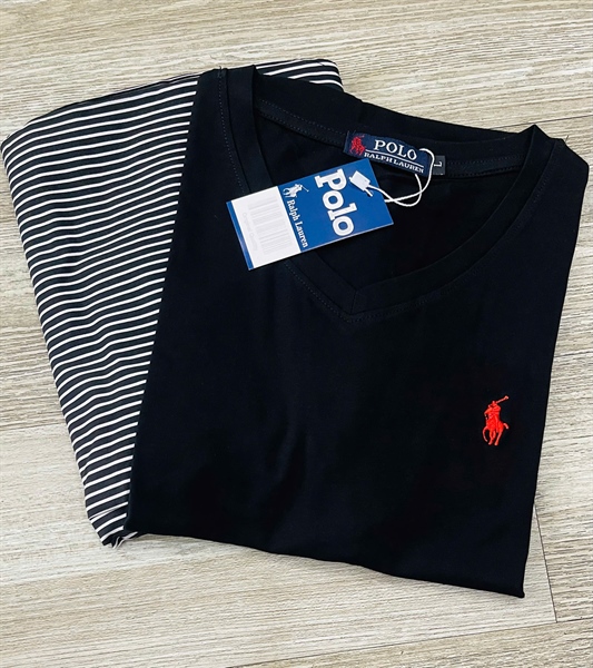 Áo thun Polo cổ tim cotton xuất khẩu