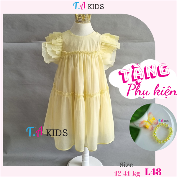 L48 (12-40kg) Váy vàng tay tiên chất tơ giấy