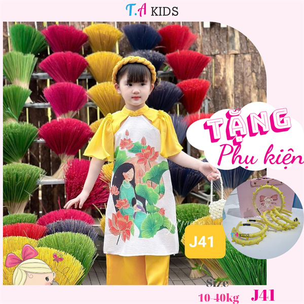 J41 (10-40kg) Áo dài sen vàng