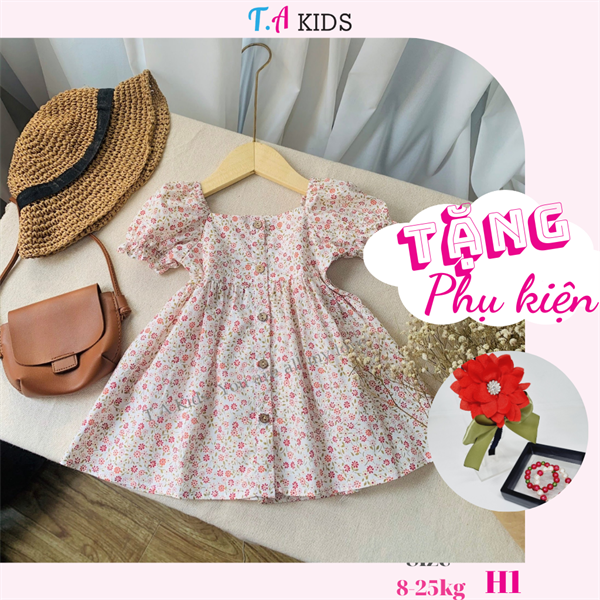 H1 (8-25kg) Váy bé gái T.A Kids nút ngực