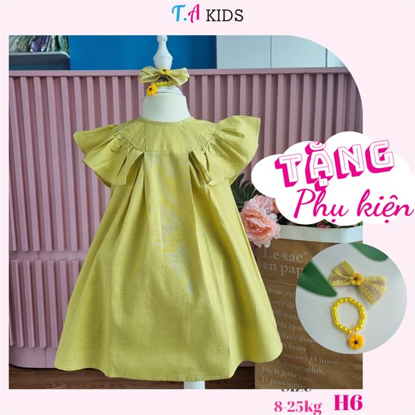 H6 (8-25kg) Váy bé gái T.A Kids cánh tiên vàng