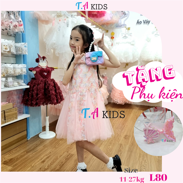 L80 (11-27Kg) Váy đuôi cá lấp lánh