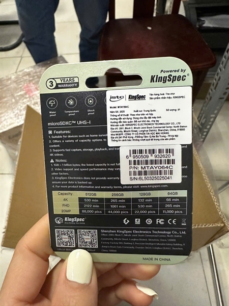 Thẻ nhớ 64GB Kingspec (1Y)