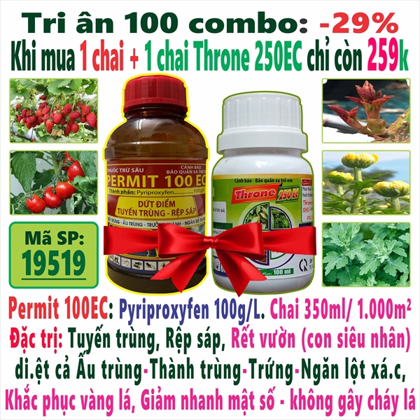 Combo Permit 100EC chai 350ml + 1 chai Throne 250EC (2*)